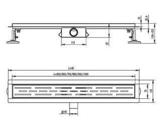 Душевой лоток Raglo R650.80.05 80см сатин